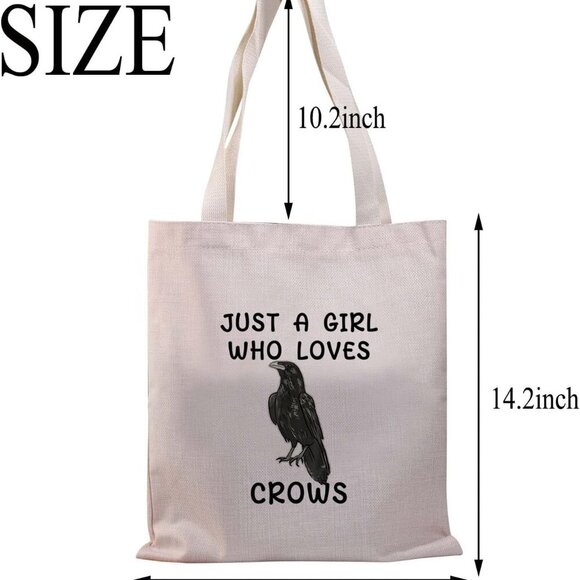 Crow Tote Bag Raven Crow Gift Bird Lover Accessories Waterproof Canvas - Picture 3 of 7